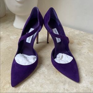 Jimmy choo purple suede crossover bump